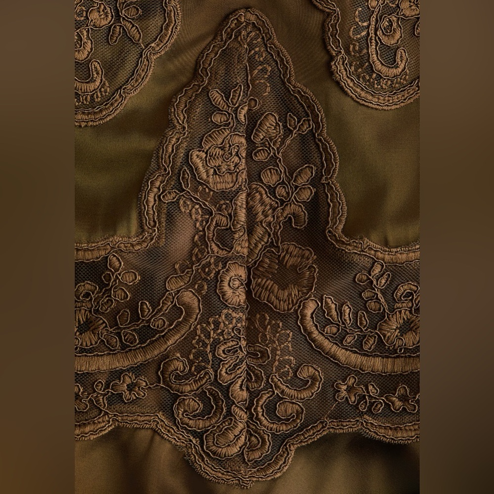 H&M lace detail Camisole Top satin dark brown size small NWT - Picture 7 of 9